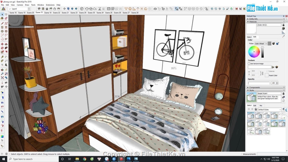 Model Sketchup Phòng ngủ,Model SU phòng ngủ,Su phòng ngủ,Model phòng ngủ,file sketchup phòng ngủ